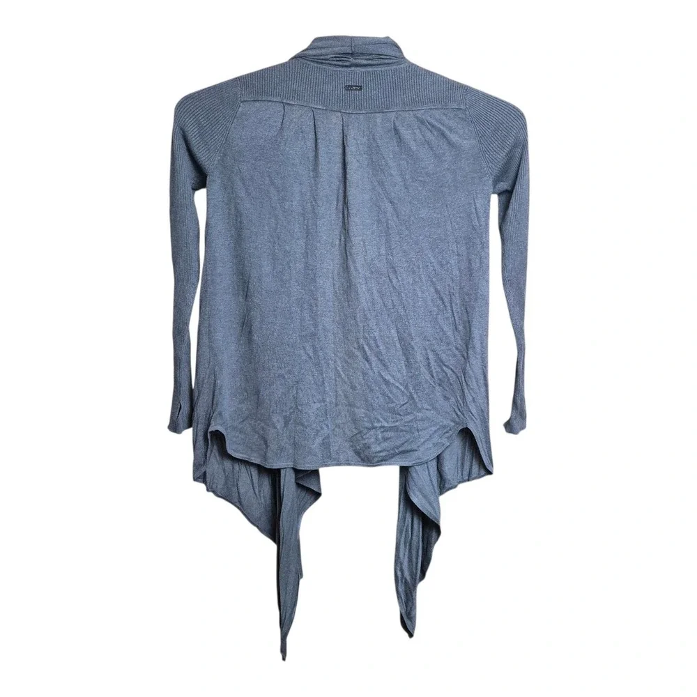 Lululemon Women's Large Gray Open Front Cardigan Lightweight Ribbed Drape‎ Hem